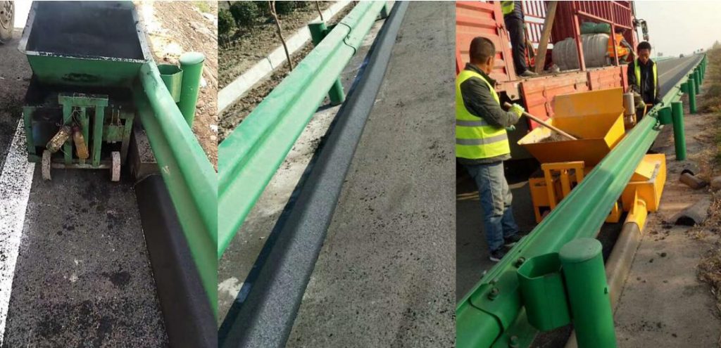 柴油瀝青砂攔水帶機,柴油混凝土攔水帶成型機